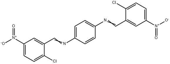 N,N'-bis(2-chloro-5-nitrobenzylidene)-1,4-benzenediamine 구조식 이미지