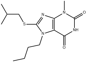 7-butyl-8-(isobutylthio)-3-methyl-3,7-dihydro-1H-purine-2,6-dione Structure