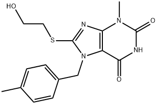 8-((2-hydroxyethyl)thio)-3-methyl-7-(4-methylbenzyl)-3,7-dihydro-1H-purine-2,6-dione 구조식 이미지