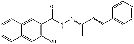 3-hydroxy-N'-(1-methyl-3-phenyl-2-propen-1-ylidene)-2-naphthohydrazide 구조식 이미지