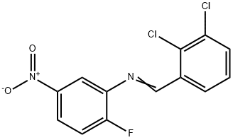 N-(2,3-dichlorobenzylidene)-2-fluoro-5-nitroaniline Structure