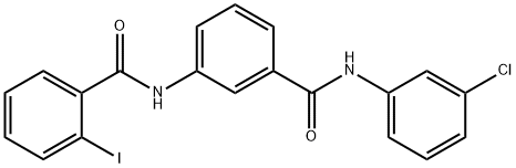 N-(3-{[(3-chlorophenyl)amino]carbonyl}phenyl)-2-iodobenzamide 구조식 이미지