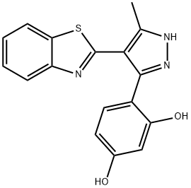 4-(4-(benzo[d]thiazol-2-yl)-5-methyl-1H-pyrazol-3-yl)benzene-1,3-diol 구조식 이미지