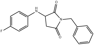 1-benzyl-3-((4-fluorophenyl)amino)pyrrolidine-2,5-dione Structure