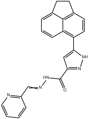 (E)-3-(1,2-dihydroacenaphthylen-5-yl)-N-(pyridin-2-ylmethylene)-1H-pyrazole-5-carbohydrazide 구조식 이미지