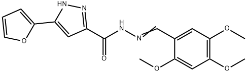 (E)-3-(furan-2-yl)-N-(2,4,5-trimethoxybenzylidene)-1H-pyrazole-5-carbohydrazide 구조식 이미지