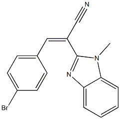 (E)-3-(4-bromophenyl)-2-(1-methyl-1H-benzo[d]imidazol-2-yl)acrylonitrile 구조식 이미지