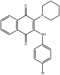 2-((4-bromophenyl)amino)-3-(piperidin-1-yl)naphthalene-1,4-dione 구조식 이미지
