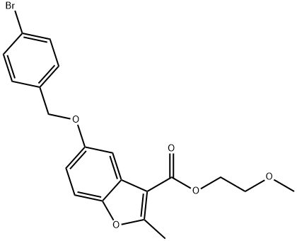 2-methoxyethyl 5-((4-bromobenzyl)oxy)-2-methylbenzofuran-3-carboxylate 구조식 이미지