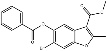 methyl 5-(benzoyloxy)-6-bromo-2-methylbenzofuran-3-carboxylate Structure