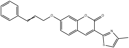 7-(cinnamyloxy)-3-(4-methylthiazol-2-yl)-2H-chromen-2-one 구조식 이미지