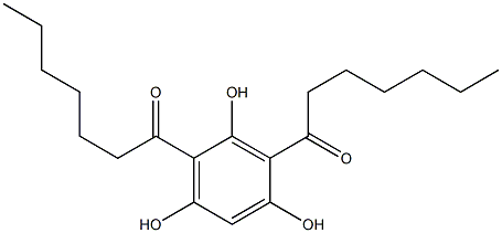 1-Heptanone, 1,1'-(2,4,6-trihydroxy-1,3-phenylene)bis- Structure