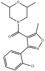 [3-(2-chlorophenyl)-5-methyl-1,2-oxazol-4-yl]-(2,6-dimethylmorpholin-4-yl)methanone 구조식 이미지