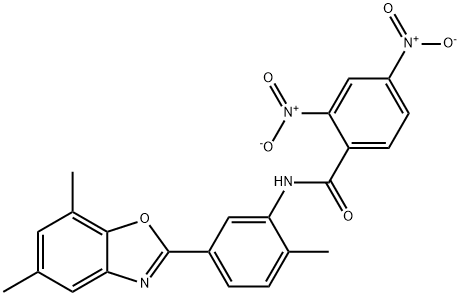 N-[5-(5,7-dimethyl-1,3-benzoxazol-2-yl)-2-methylphenyl]-2,4-dinitrobenzamide Structure