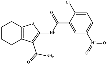 2-(2-chloro-5-nitrobenzamido)-4,5,6,7-tetrahydrobenzo[b]thiophene-3-carboxamide Structure