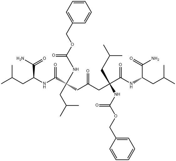 benzyl N-[(2S)-4-methyl-1-[[(2S)-4-methyl-1-[[3-[[(2S)-4-methyl-2-[[(2S)-4-methyl-2-(phenylmethoxycarbonylamino)pentanoyl]amino]pentanoyl]amino]-2-oxopropyl]amino]-1-oxopentan-2-yl]amino]-1-oxopentan-2-yl]carbamate Structure