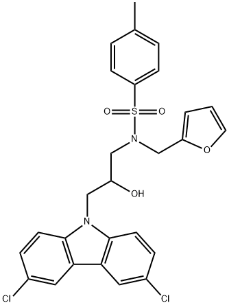 N-(3-(3,6-dichloro-9H-carbazol-9-yl)-2-hydroxypropyl)-N-(furan-2-ylmethyl)-4-methylbenzenesulfonamide Structure