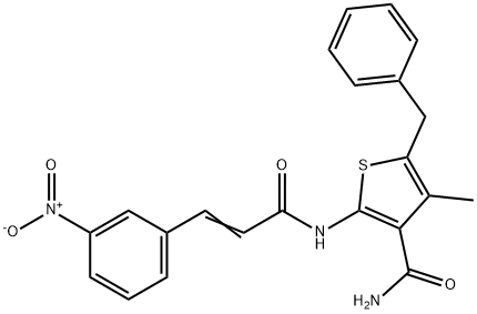 5-benzyl-4-methyl-2-{[3-(3-nitrophenyl)acryloyl]amino}-3-thiophenecarboxamide Structure