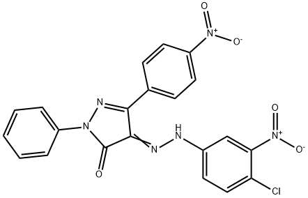 4-[(4-chloro-3-nitrophenyl)hydrazono]-5-(4-nitrophenyl)-2-phenyl-2,4-dihydro-3H-pyrazol-3-one 구조식 이미지