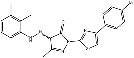 2-[4-(4-bromophenyl)-1,3-thiazol-2-yl]-4-[(2,3-dimethylphenyl)hydrazono]-5-methyl-2,4-dihydro-3H-pyrazol-3-one Structure