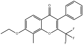 7-ethoxy-8-methyl-3-phenyl-2-(trifluoromethyl)-4H-chromen-4-one Structure