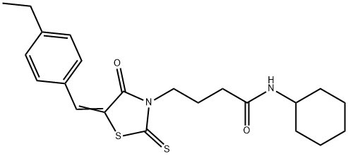 (Z)-N-cyclohexyl-4-(5-(4-ethylbenzylidene)-4-oxo-2-thioxothiazolidin-3-yl)butanamide Structure