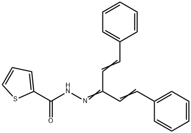 N'-[3-phenyl-1-(2-phenylvinyl)-2-propen-1-ylidene]-2-thiophenecarbohydrazide 구조식 이미지