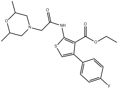 ethyl 2-(2-(2,6-dimethylmorpholino)acetamido)-4-(4-fluorophenyl)thiophene-3-carboxylate 구조식 이미지