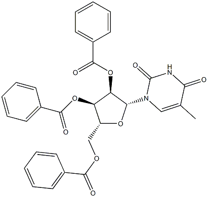 Uridine, 5-methyl-, 2',3',5'-tribenzoate Structure
