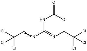 4-(2,2,2-Trichloro-ethylideneamino)-6-trichloromethyl-5,6-dihydro-[1,3,5]oxadiazin-2-one 구조식 이미지