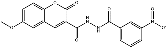 6-methoxy-N-(3-nitrobenzoyl)-2-oxo-2H-chromene-3-carbohydrazide 구조식 이미지