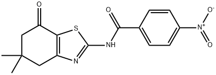 N-(5,5-dimethyl-7-oxo-4,5,6,7-tetrahydrobenzo[d]thiazol-2-yl)-4-nitrobenzamide 구조식 이미지