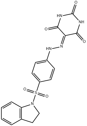 5-{[4-(2,3-dihydro-1H-indol-1-ylsulfonyl)phenyl]hydrazono}-2,4,6(1H,3H,5H)-pyrimidinetrione 구조식 이미지