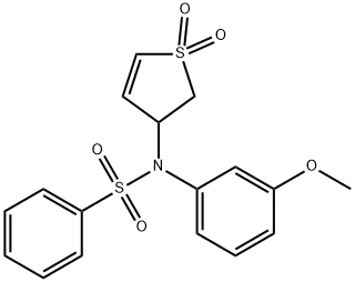 N-(1,1-dioxido-2,3-dihydrothiophen-3-yl)-N-(3-methoxyphenyl)benzenesulfonamide 구조식 이미지