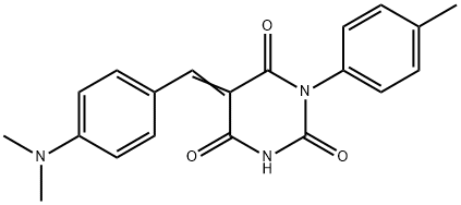 (E)-5-(4-(dimethylamino)benzylidene)-1-(p-tolyl)pyrimidine-2,4,6(1H,3H,5H)-trione Structure
