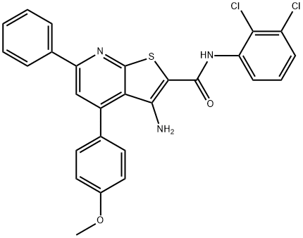 3-amino-N-(2,3-dichlorophenyl)-4-(4-methoxyphenyl)-6-phenylthieno[2,3-b]pyridine-2-carboxamide Structure