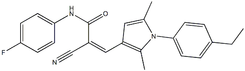 (Z)-2-cyano-3-[1-(4-ethylphenyl)-2,5-dimethylpyrrol-3-yl]-N-(4-fluorophenyl)prop-2-enamide Structure