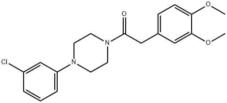 1-[4-(3-chlorophenyl)piperazin-1-yl]-2-(3,4-dimethoxyphenyl)ethanone 구조식 이미지