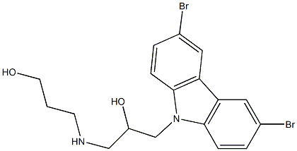 3-((3-(3,6-dibromo-9H-carbazol-9-yl)-2-hydroxypropyl)amino)propan-1-ol Structure