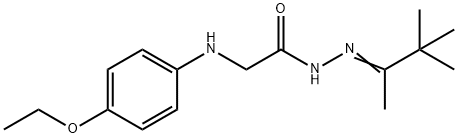 N-[(E)-3,3-dimethylbutan-2-ylideneamino]-2-(4-ethoxyanilino)acetamide Structure