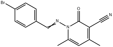 1-[(4-bromobenzylidene)amino]-4,6-dimethyl-2-oxo-1,2-dihydro-3-pyridinecarbonitrile Structure