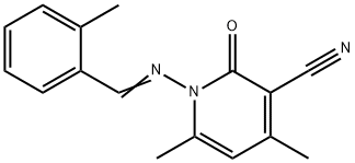 4,6-dimethyl-1-[(2-methylbenzylidene)amino]-2-oxo-1,2-dihydro-3-pyridinecarbonitrile 구조식 이미지