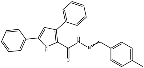 N'-(4-methylbenzylidene)-3,5-diphenyl-1H-pyrrole-2-carbohydrazide 구조식 이미지