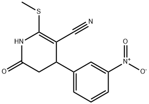 2-(methylthio)-4-(3-nitrophenyl)-6-oxo-1,4,5,6-tetrahydropyridine-3-carbonitrile 구조식 이미지