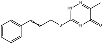 3-(cinnamylthio)-6-methyl-1,2,4-triazin-5(4H)-one Structure