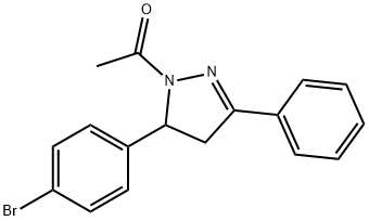 1-(5-(4-bromophenyl)-3-phenyl-4,5-dihydro-1H-pyrazol-1-yl)ethan-1-one 구조식 이미지