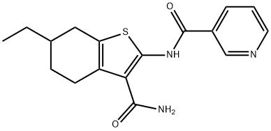 N-(3-carbamoyl-6-ethyl-4,5,6,7-tetrahydro-1-benzothiophen-2-yl)pyridine-3-carboxamide Structure