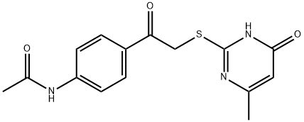 N-[4-[2-[(6-methyl-4-oxo-1H-pyrimidin-2-yl)sulfanyl]acetyl]phenyl]acetamide Structure