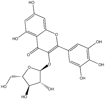 4H-1-Benzopyran-4-one,3-(a-L-arabinofuranosyloxy)-5,7-dihydroxy-2-(3,4,5-trihydroxyphenyl)- 구조식 이미지
