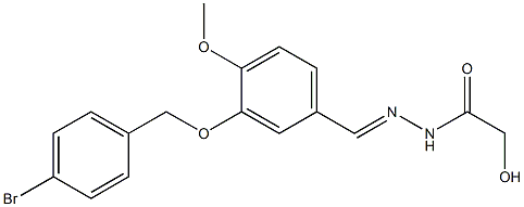 N-[(E)-[3-[(4-bromophenyl)methoxy]-4-methoxyphenyl]methylideneamino]-2-hydroxyacetamide Structure